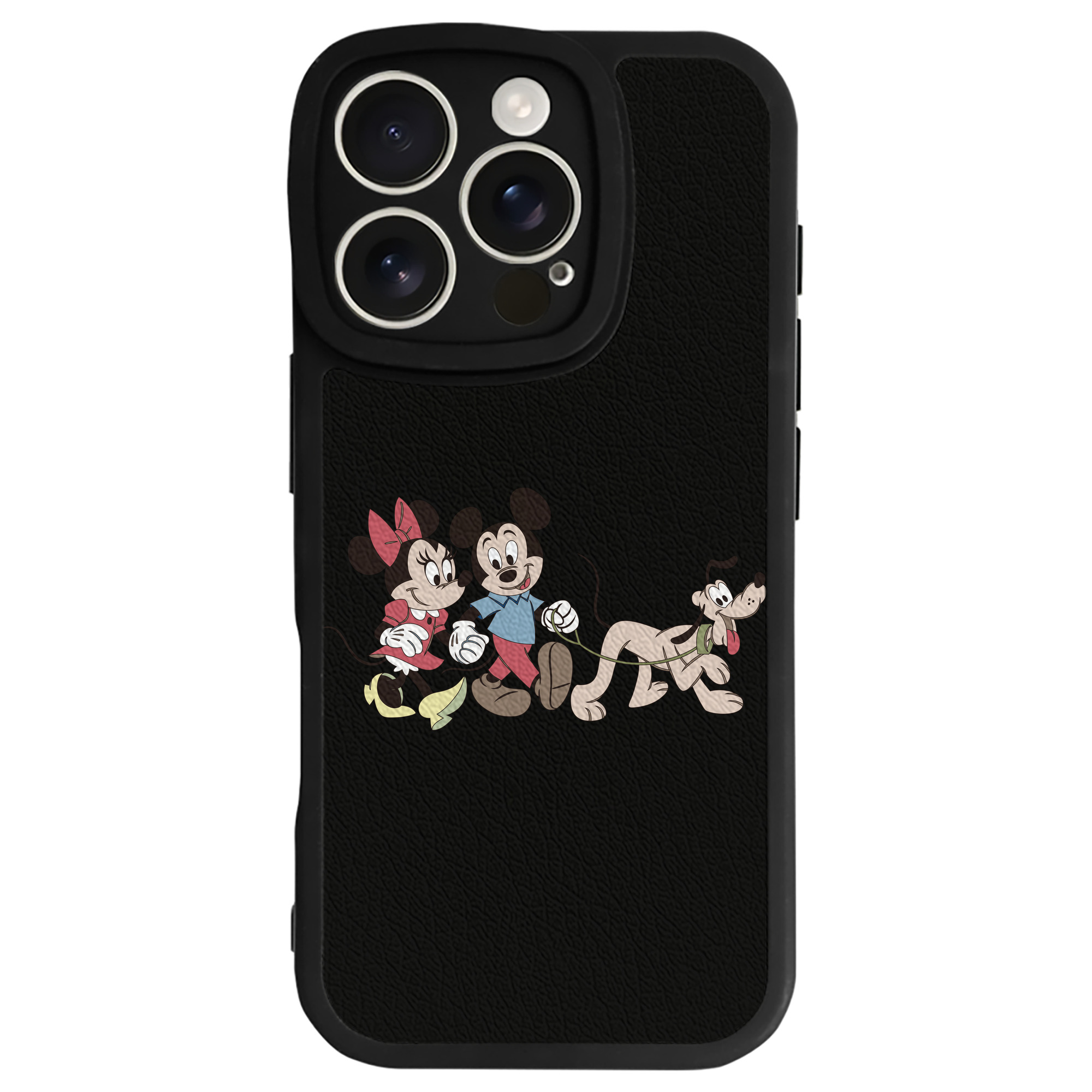 （画像用） ミッキーマウス Mickey Mouse 【iPhone 16シリーズ対応】シリコンスマホケース（レザー調） 材質：シリコン